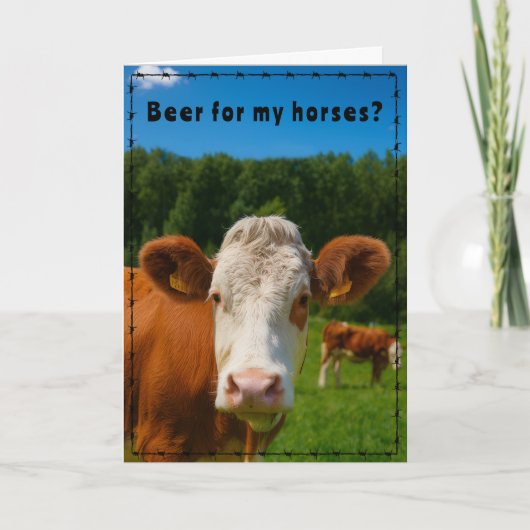 Funny Country Western Cow Ranch and Farm Style   カード (正面)