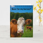 Funny Country Western Cow Ranch and Farm Style   カード (黄色い花)