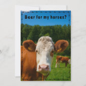 Funny Country Western Cow Ranch and Farm Style  招待状 (正面)