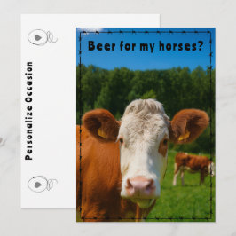 Funny Country Western Cow Ranch and Farm Style  招待状