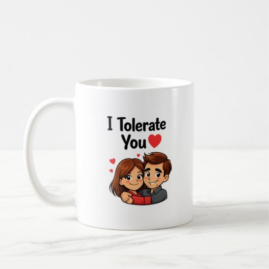 Funny Couple, Cute Love, Valentine’s Day Gift コーヒーマグカップ (左)