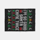 Funny Couple Ugly Christmas Sweater For Men Women フリースブランケット (正面(横))