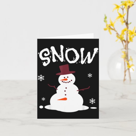 Funny Couples Christmas Party Snow Man Merry Xmas  カード (黄色い花)