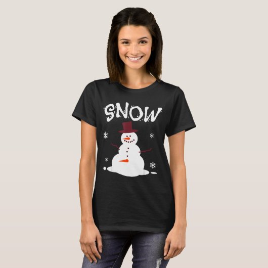 Funny Couples Christmas Party Snow Man Merry Xmas Tシャツ (正面フル)