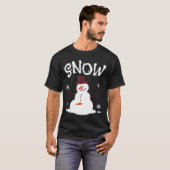 Funny Couples Christmas Party Snow Man Merry Xmas  Tシャツ (正面フル)