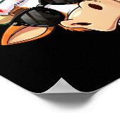 Funny Cow Christmas Cool Longhorn Santa Cow Hat Ho ポスター (角)