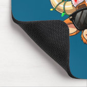 Funny Cow Christmas Cool Longhorn Santa Cow Hat Ho マウスパッド (コーナー)