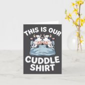 Funny Cow Couple Idea This Is Our Cuddle  カード (黄色い花)