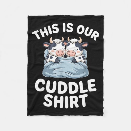 Funny Cow Couple Idea This Is Our Cuddle  フリースブランケット (正面)