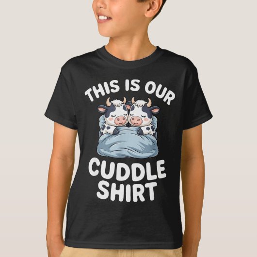 Funny Cow Couple Idea This Is Our Cuddle  Tシャツ (正面)