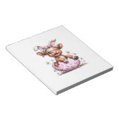 Funny Cow Easter Rabbit Cute Highland Cows Lover E ノートパッド (アングル)