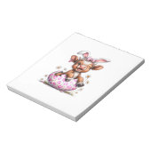 Funny Cow Easter Rabbit Cute Highland Cows Lover E ノートパッド (回転)