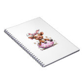 Funny Cow Easter Rabbit Cute Highland Cows Lover E ノートブック (右側)