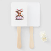 Funny Cow Easter Rabbit Cute Highland Cows Lover E ハンドファン (正面&裏面)