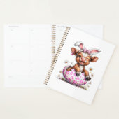 Funny Cow Easter Rabbit Cute Highland Cows Lover E プランナー手帳 (ディスプレー)