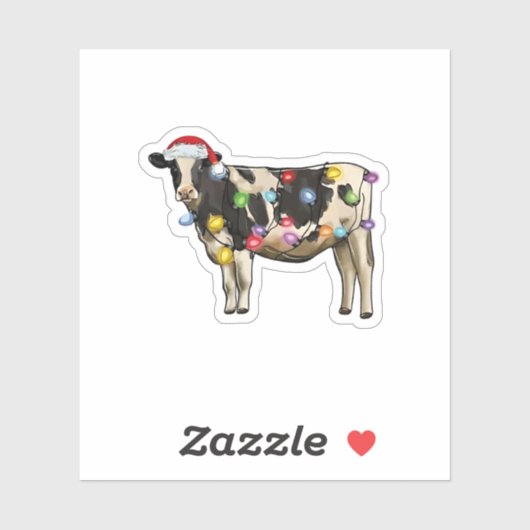 Funny Cow Farmer Cattle Christmas Lovers  シール (シート)