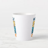 Funny Cow Holy Cow! Visual Pun Animal Cartoon カフェラテマグ (正面)