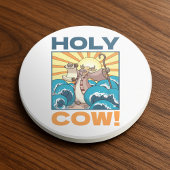 Funny Cow Holy Cow! Visual Pun Animal Cartoon コースター