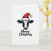 Funny Cow Mooey Christmas カード (黄色い花)
