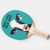 Funny Cow Pun Nice Shot Holstein Dairy Animal 卓球ラケット (横)
