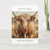 Funny Cow Pun | Thinking About You カード (正面)