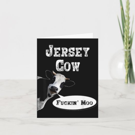 Funny Cow Shirt New Jersey Cow Lover Farm Animal R カード (正面)