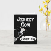 Funny Cow Shirt New Jersey Cow Lover Farm Animal R カード (黄色い花)