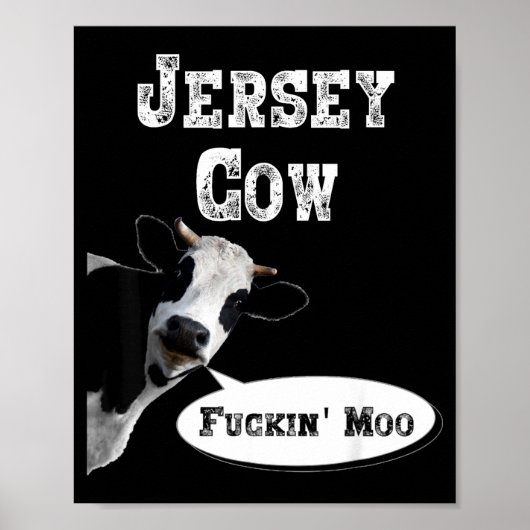 Funny Cow Shirt New Jersey Cow Lover Farm Animal R ポスター (正面)