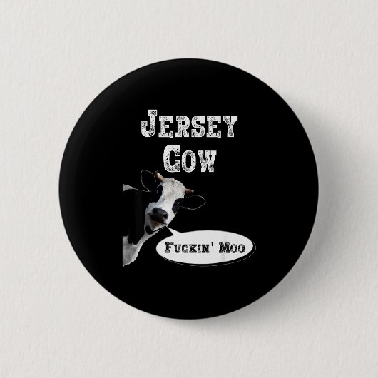 Funny Cow Shirt New Jersey Cow Lover Farm Animal R 缶バッジ (正面)