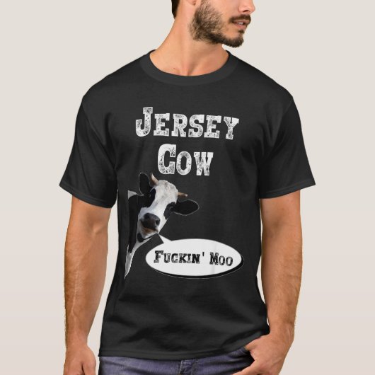 Funny Cow Shirt New Jersey Cow Lover Farm Animal R Tシャツ (正面)