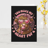 Funny Cow Summer Vacation Design Cute Cow Lover  カード (黄色い花)