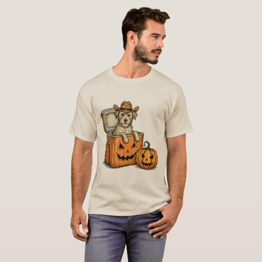 Funny Cowboy Dog Tシャツ (正面フル)