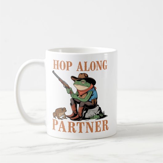 Funny Cowboy Frog and Toad Western Frog Lover コーヒーマグカップ (左)