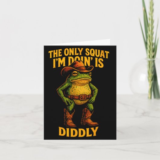 Funny Cowboy Frog Graphic The Only Squat I’m Doin’ カード (正面)