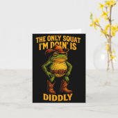 Funny Cowboy Frog Graphic The Only Squat I’m Doin’ カード (黄色い花)