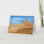 Funny Cowboy on Horse Birthday カード (正面)