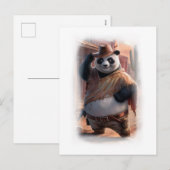 Funny Cowboy Panda on a White  シーズンポストカード (正面/裏面)