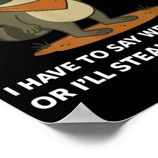 Funny Cowboy Raccoon Saying Weird Stuff Meme Humor ポスター (角)