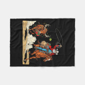 Funny Cowboy Santa Christmas Holiday Western Style フリースブランケット (正面(横))