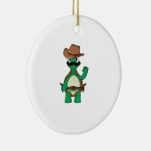 Funny cowboy turtle sherrif セラミックオーナメント (右)