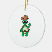 Funny cowboy turtle sherrif セラミックオーナメント (左)