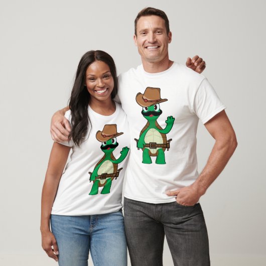 Funny cowboy turtle sherrif tシャツ (ユニセックス)