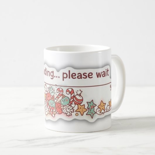 Funny Cozy Christmas Holiday Loading Progress Bar  コーヒーマグカップ (正面右)