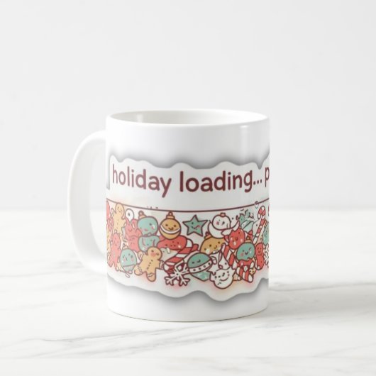 Funny Cozy Christmas Holiday Loading Progress Bar  コーヒーマグカップ (正面左)