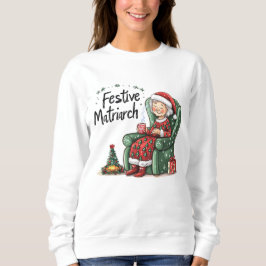 Funny Cozy Matriarch Christmas スウェットシャツ