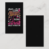 Funny CPR Nurse Leopard Print RN Medical Worker 名刺 (正面/裏面)