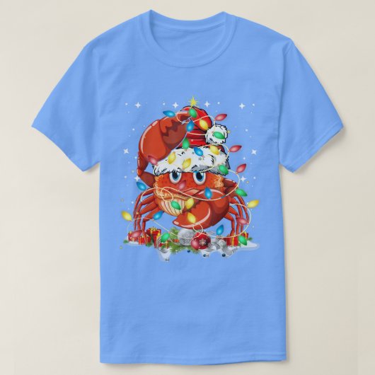Funny Crab Christmas Tree Lights Tシャツ (デザイン正面)