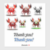 Funny crabs and Thank you シール (シート)