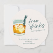 Funny Craft Cocktail Wedding Save The Date (正面)