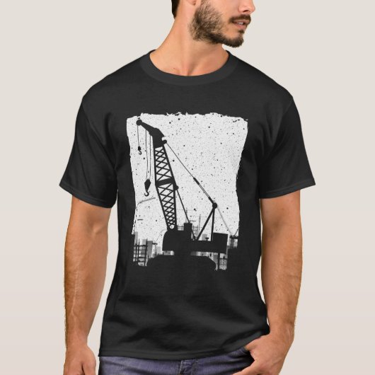 Funny Crane Art Men Women Crane Operator Heavy Equ Tシャツ (正面)